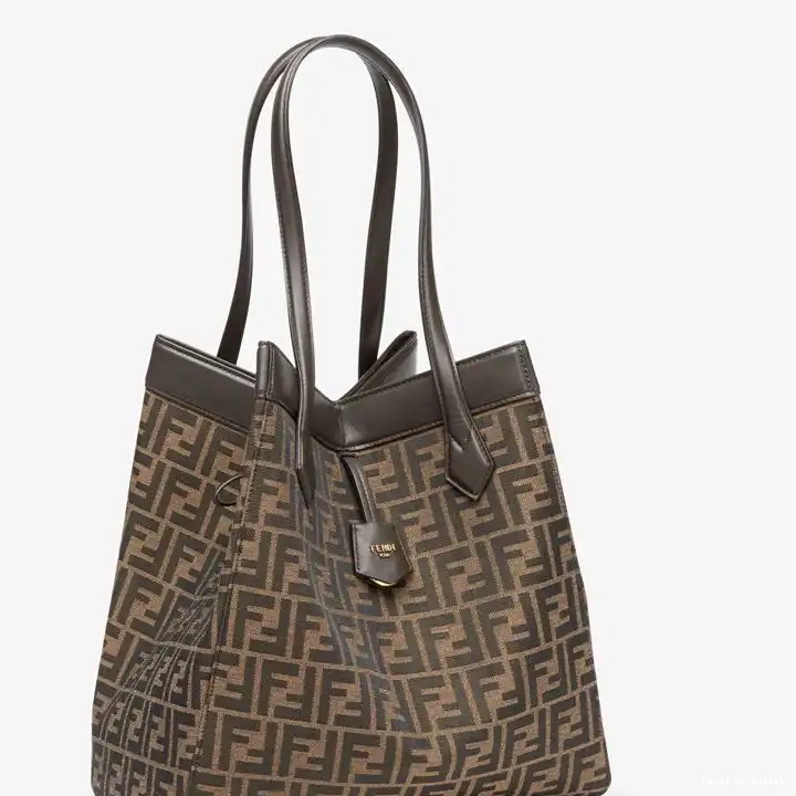 HOT Bag FF Brown Large Origami Motif In Fendi Fabric 0527